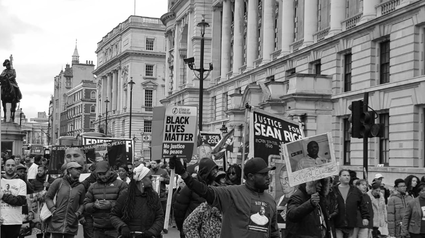 Black Live Matter campaigners marching in Central London